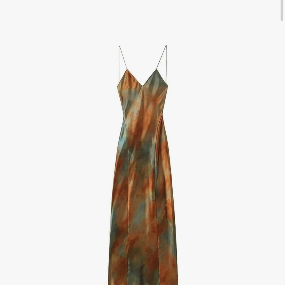 Elegant Multicolor Spaghetti Strap Dress